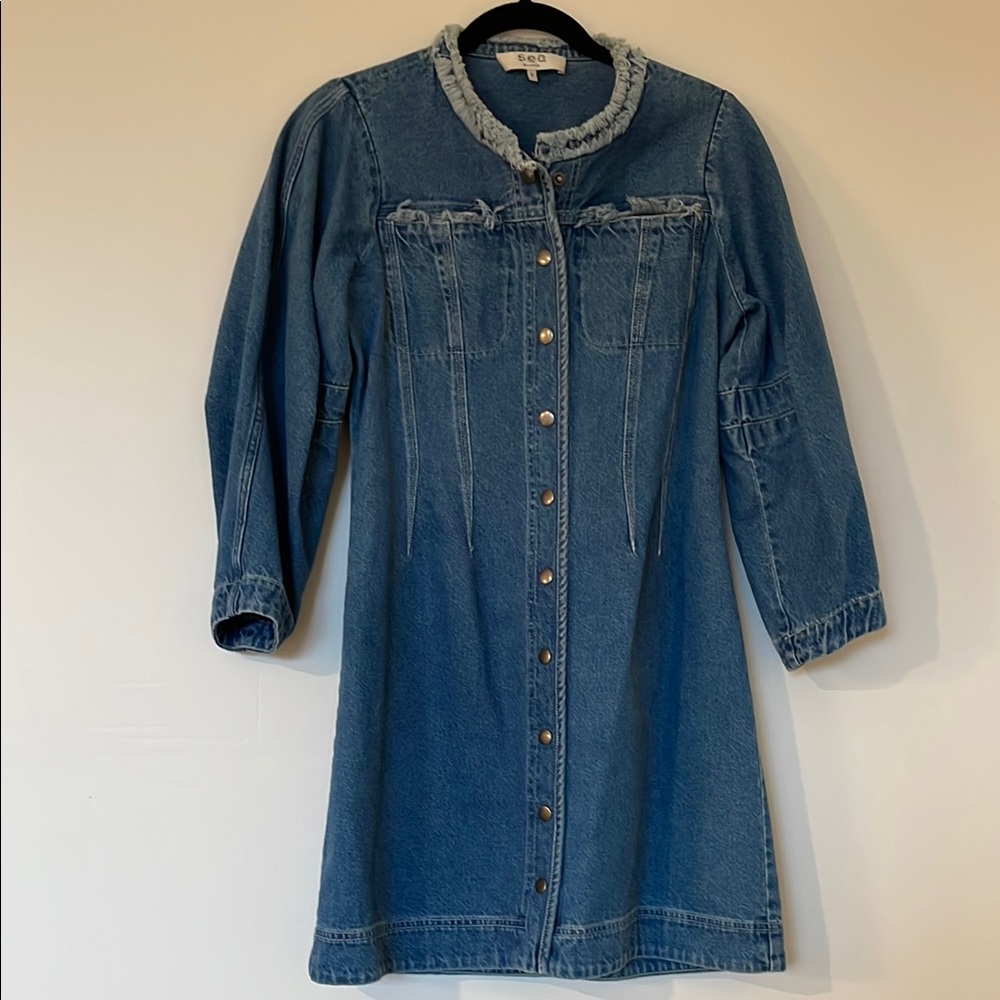 Sea New York size 6 Blue Denim Button-Up Dress